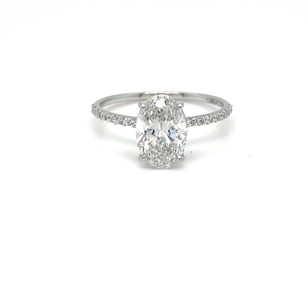 没有保留价 - 戒指 - 14K包金 白金 -  2.15ct. tw. 钻石 (实验室培育) - 钻石 #1.0