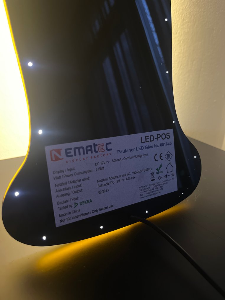 Paulaner Weißbier φωτιζόμενη διαφημιστική πινακίδα LED. - Διαφημιστική πινακίδα οπίσθιου φωτισμού - πλαστικό #4.3