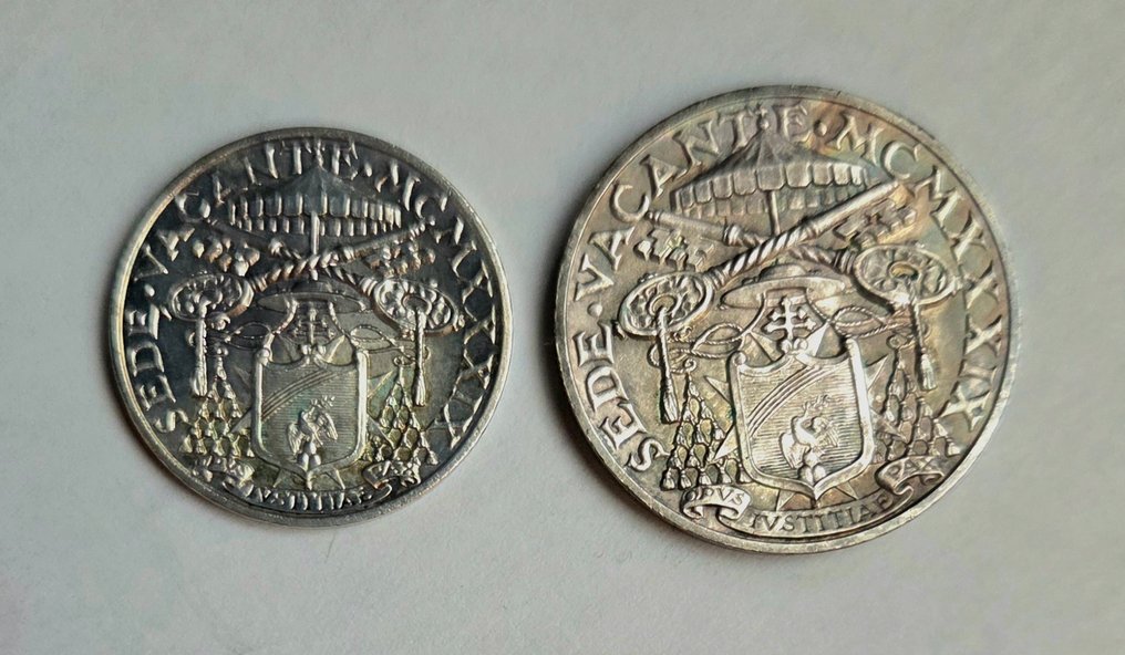 教廷. Sede Vacante. 10 y 5 liras 1939  (没有保留价) #2.1