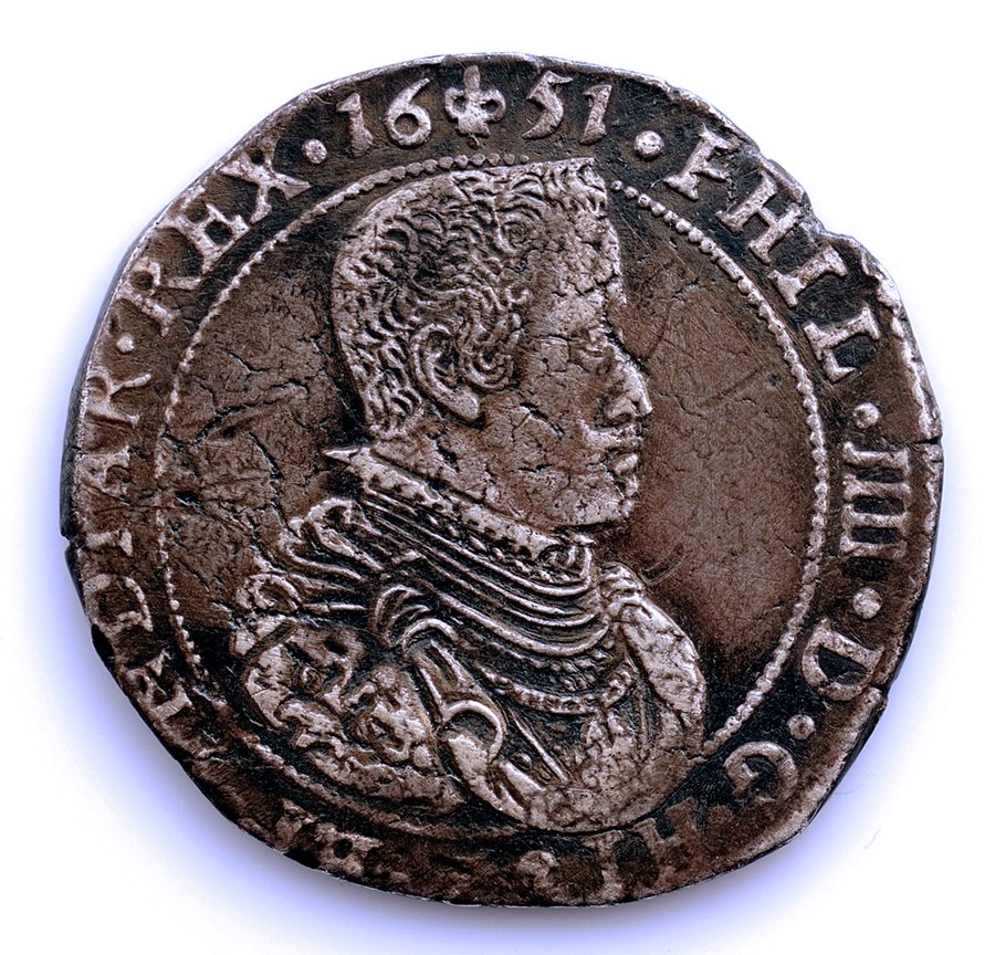 Ισπανικά Κάτω Χώρια. Felipe IV. 1/2 Dukaton 1651 Brujas #1.0