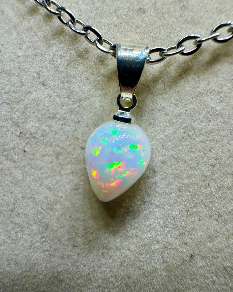 Opal Anhänger - Höhe: 18.5 mm - Breite: 8 mm- 0.61 g - (1) #2.1