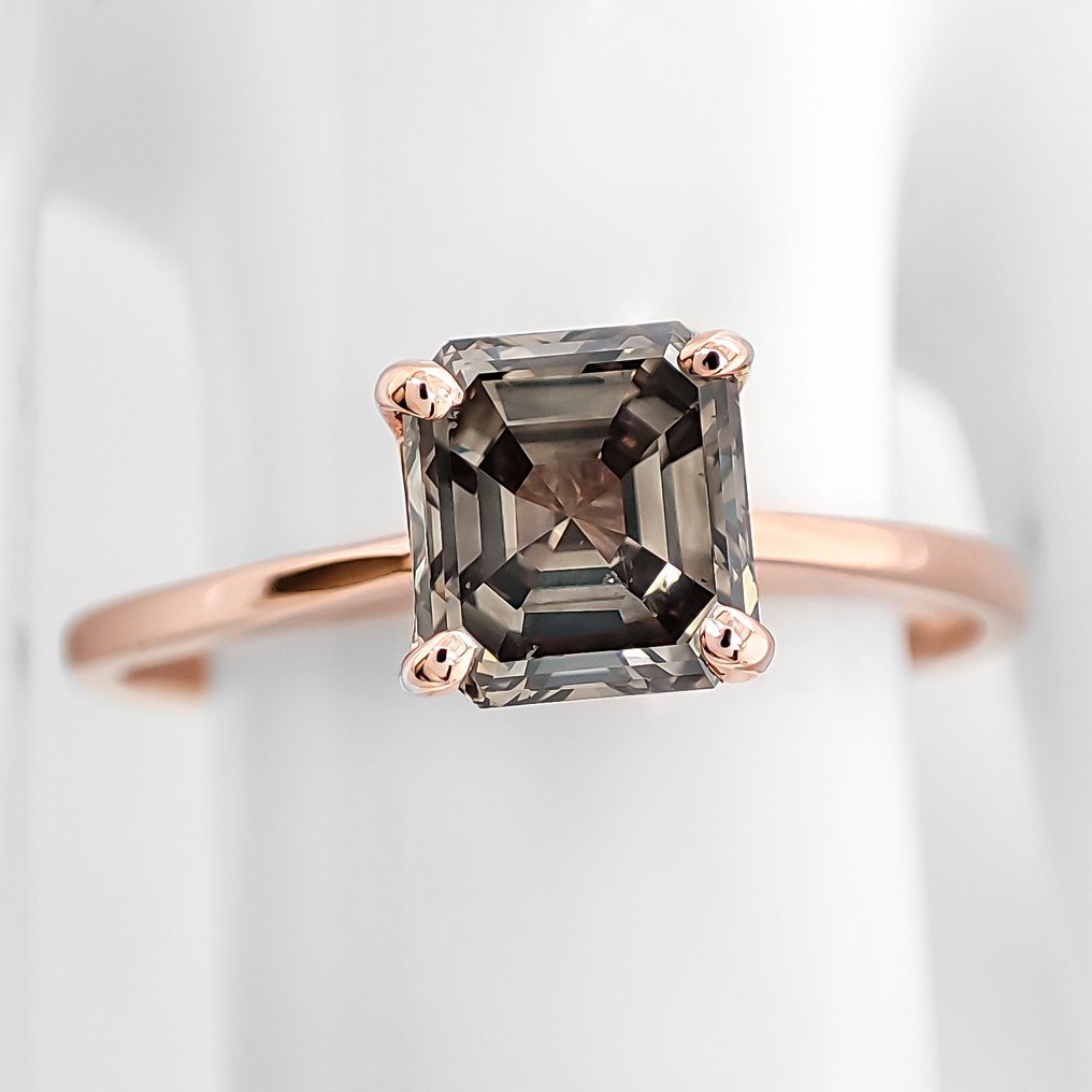 沒有保留價 - 戒指 - 14 克拉 玫瑰金 -  1.08ct. tw. 鉆石 (天然彩色) #1.0