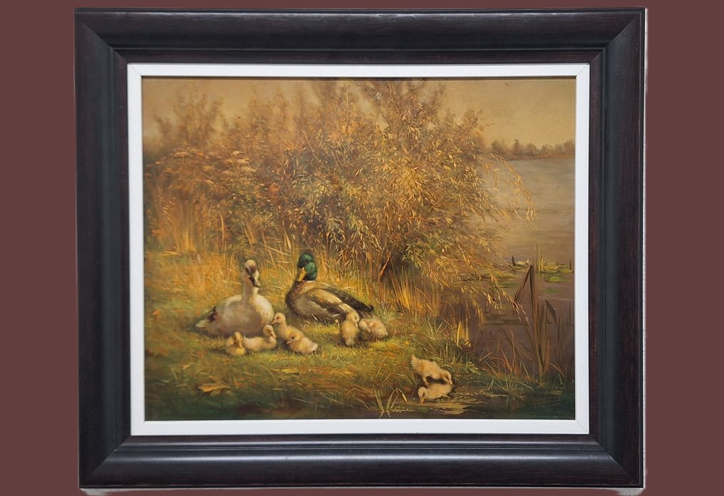 J. W. van Trirum (1924-2011) - ** NO RESERVE ** Eendenfamilie #1.0