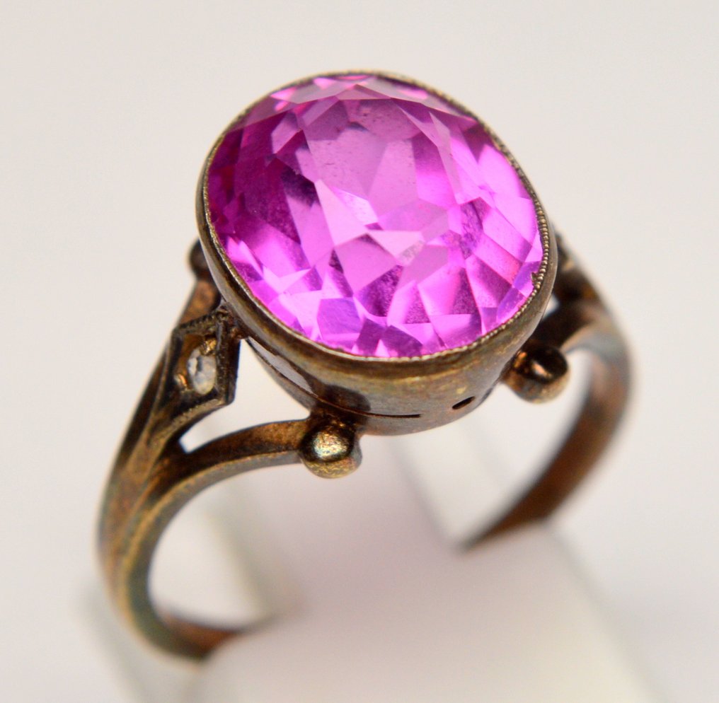 Utan reservationspris - Ring USSR Sovjet 875 silver Rubin - 5,00 ct #1.0