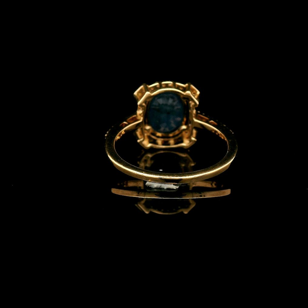 没有保留价 - 戒指 - 14K包金 黄金 -  2.83ct. tw. 蓝宝石 - 钻石 #3.2