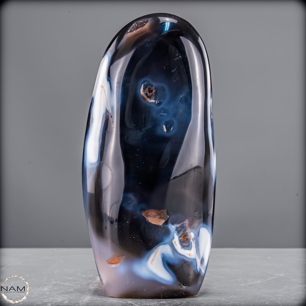 Ágata orca de forma libre natural Elegancia poderosa de los océanos- 767.76 g #1.0