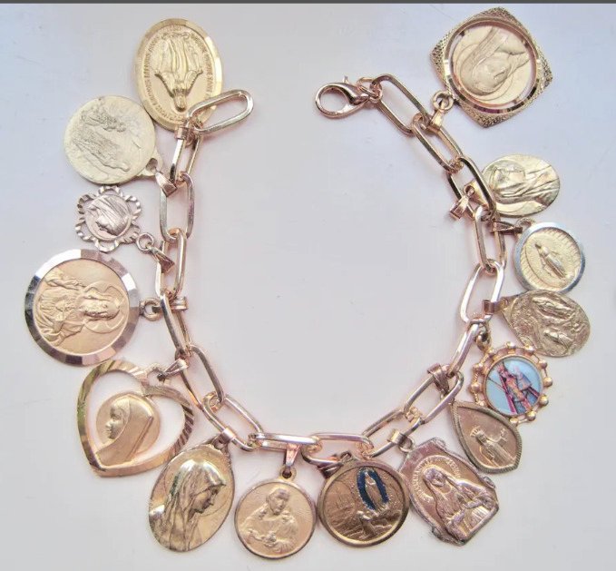 老式 献祭 (15) - 镀金 - 1950-1960 - 玛利亚，宗教吊坠  #1.0