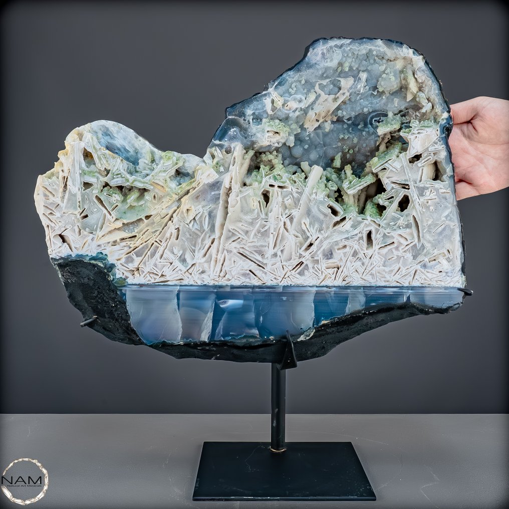 Εξαιρετικά σπάνιο ανθρακίτης–Prasiolith–ροζ Αμέθυστος σε μπλε χαλαζία και κρύσταλλο. Ένα μοναδικό φυσικό έργο τέχνης από τη Βραζιλία (11,8 kg)- 11846.37 g #4.3