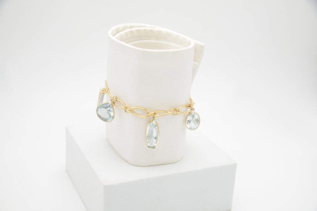 Armbånd - 18 karat Gull Akvamarin #4.3