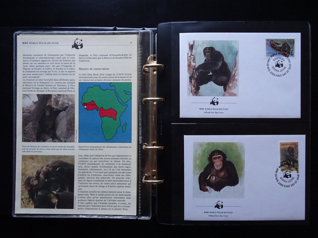 意大利 1983/1989 - WWF 收藏集，装订成10册邮票、信封和FDC，从1983年至1989年。查看380张照片。 #4.3