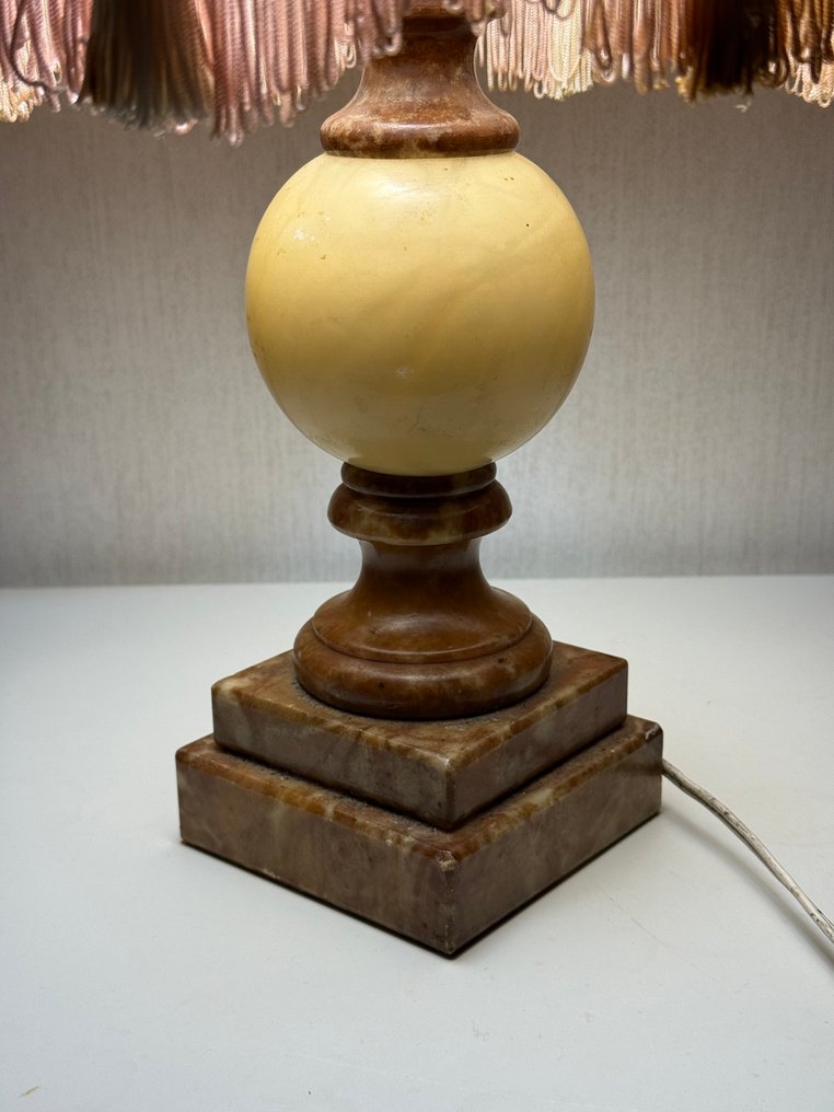 Επιτραπέζιο φωτιστικό - Μάρμαρο, Textile - Γαλλία - 1930 #3.2