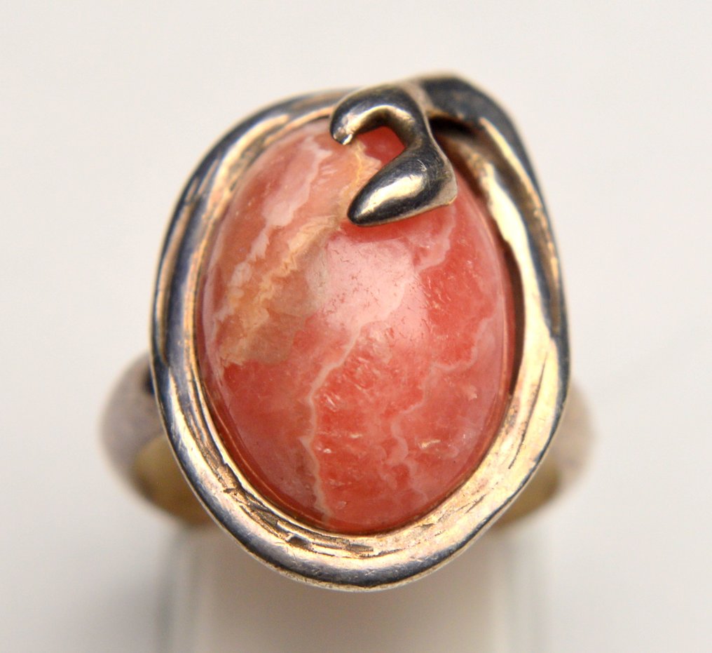 Ασήμι 925 - Δαχτυλίδι - Ροζ Ροδοχρωσίτης #1.0