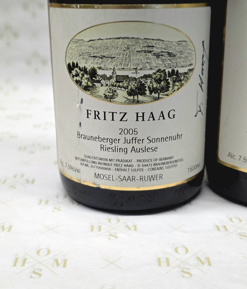 2005 Fritz Haag, Magnums signed by Winemaker, Brauneberger Juffer Sonnenuhr - 摩泽尔 Auslese, LangeGoldkapsel - 2 Magnums (1.5L) #4.3