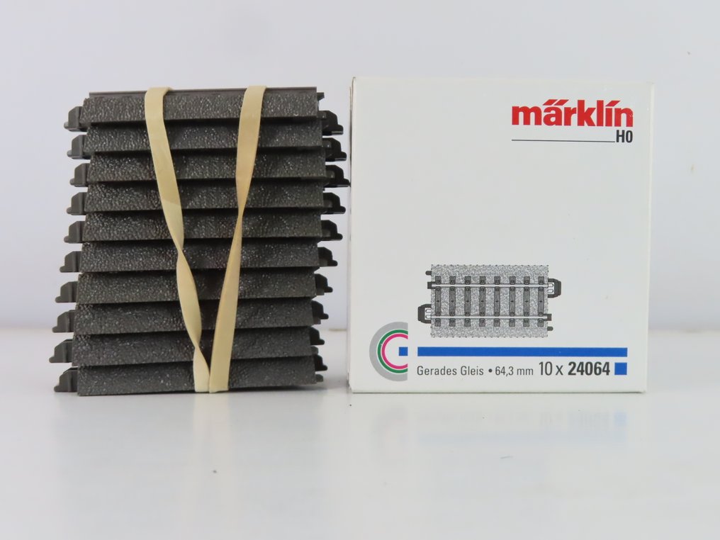 Märklin H0 - 24094/24077/24064 - Γραμμές τρένου μοντελισμού (60) - 60 τεμαχίων ράγες με ευθείες τμημάτων γραμμής, C-rail. #4.3