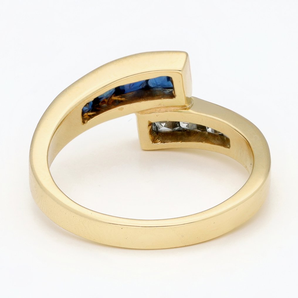 Ring - 18 kraat Gulguld Diamant (Natur)  - Saffier #3.2