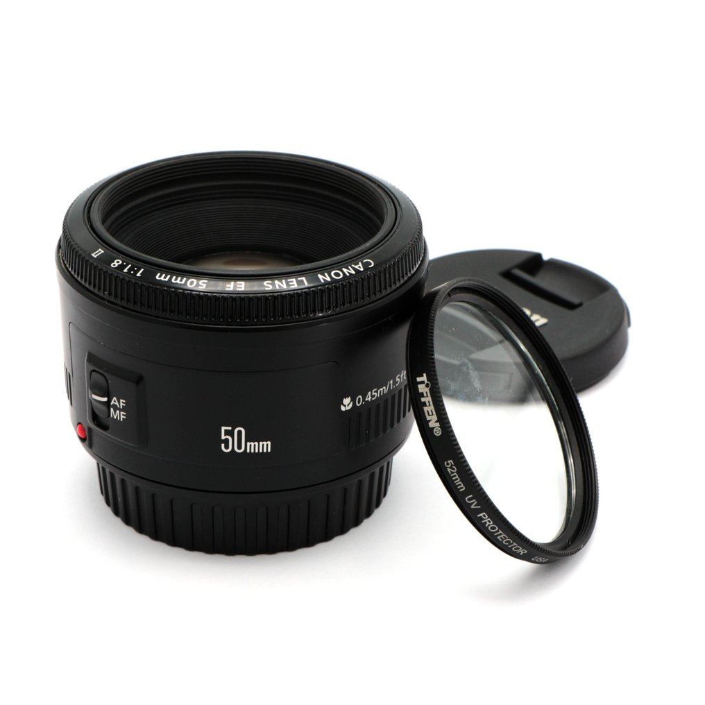 Canon EF 50mm f/1.8 II met protectiefilter - standaard lens, portret lens Kameraobjektiv #1.0