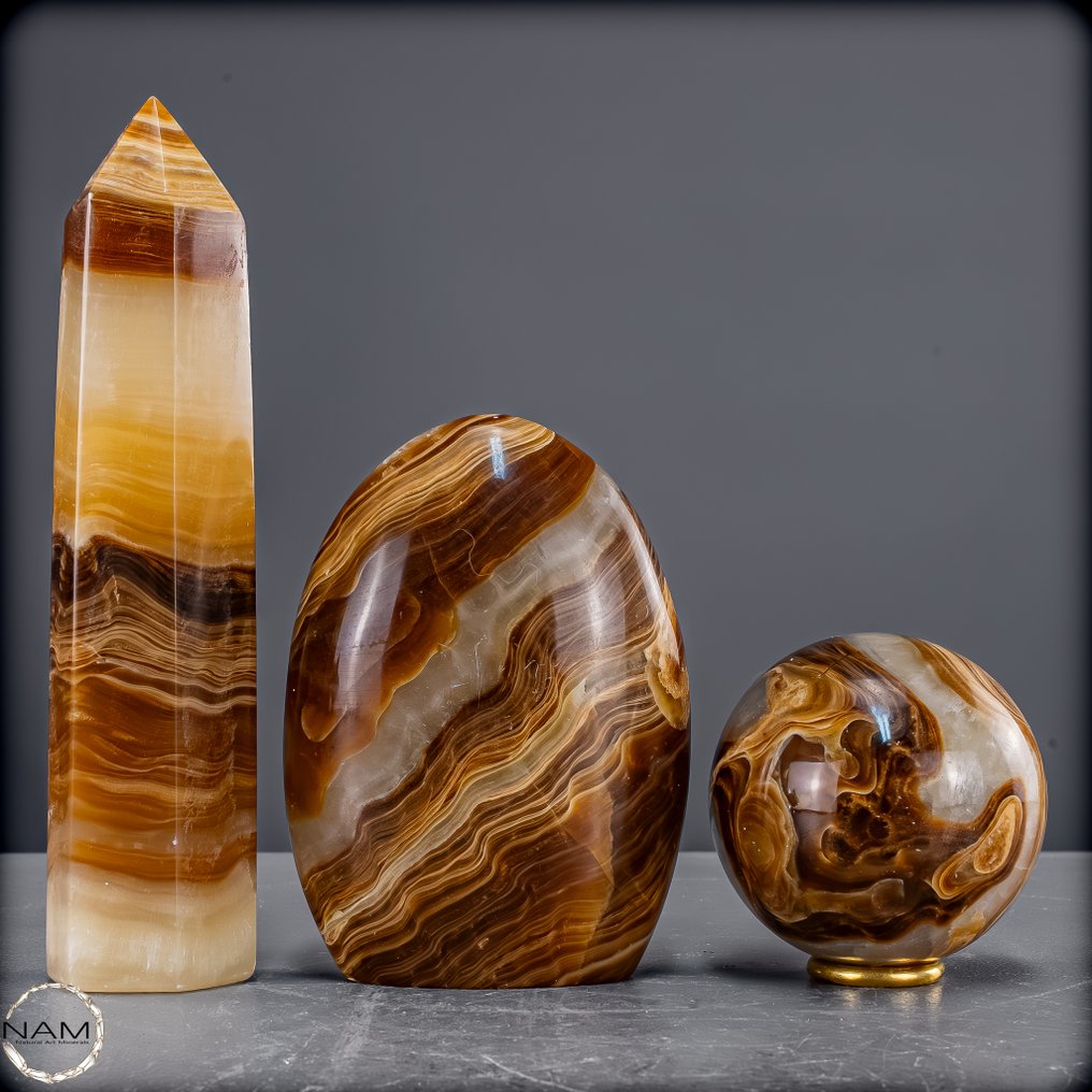 来自巴基斯坦的天然角闪石套装 优雅与脚踏实地的多样形式- 1464.38 g - (3) #4.3