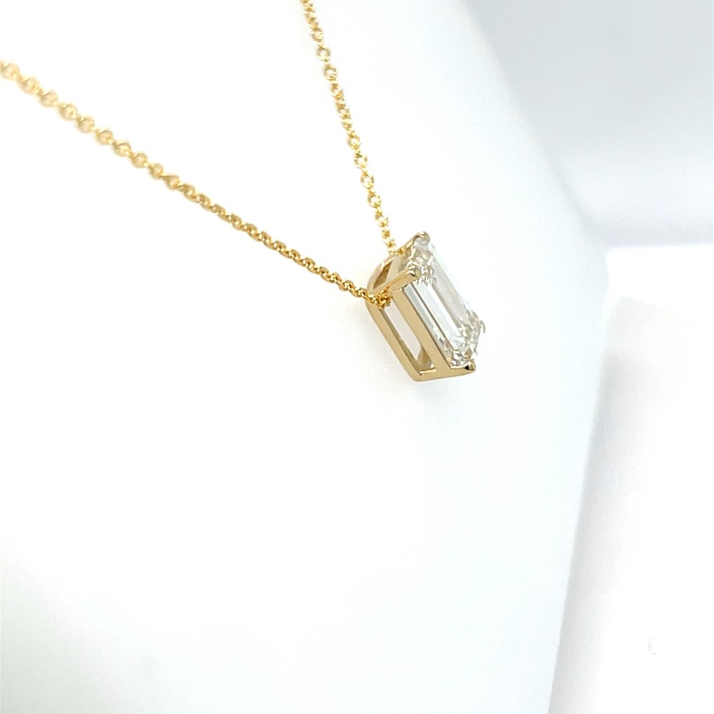 頸鏈 - 14 克拉 黃金 - 3.08ct. tw. 鉆石 (實驗室培育) #4.3