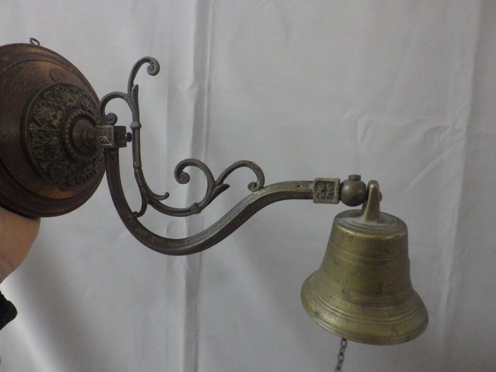 钟寺 - 黄铜色, 木 - 20世纪早期 - 呼叫铃  #1.0