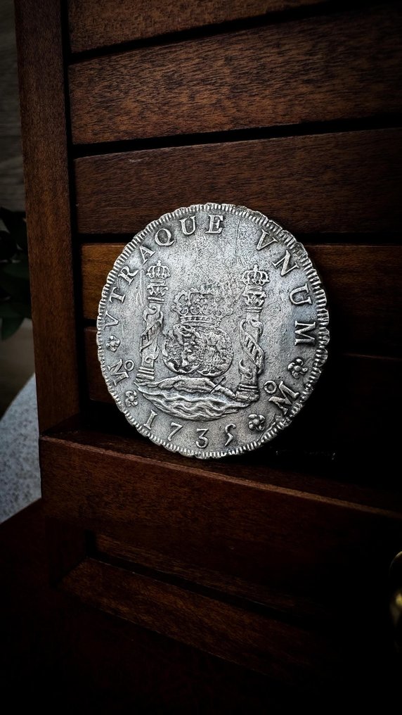 Spanien. Felipe V.. 8 Reales Shipwreck “Rooswijk” NGC AU Details 1735 Mexico MF #1.0