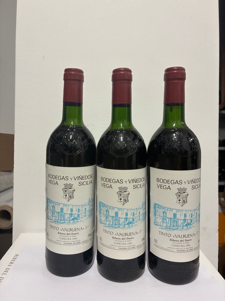 1984 Vega Sicilia, Tinto Valbuena 3º Año - Ribera del Duero Reserva - 3 Flaskor (0,75L) #1.0