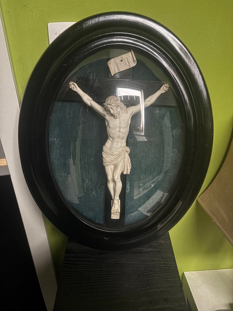 Πλαίσιο Groot με καμπύλο γυαλί - Σταύρωση - 49 εκ. - Αντίκες - Meerschaum, Ξύλο, Γυαλί - 1850-1900 #2.1