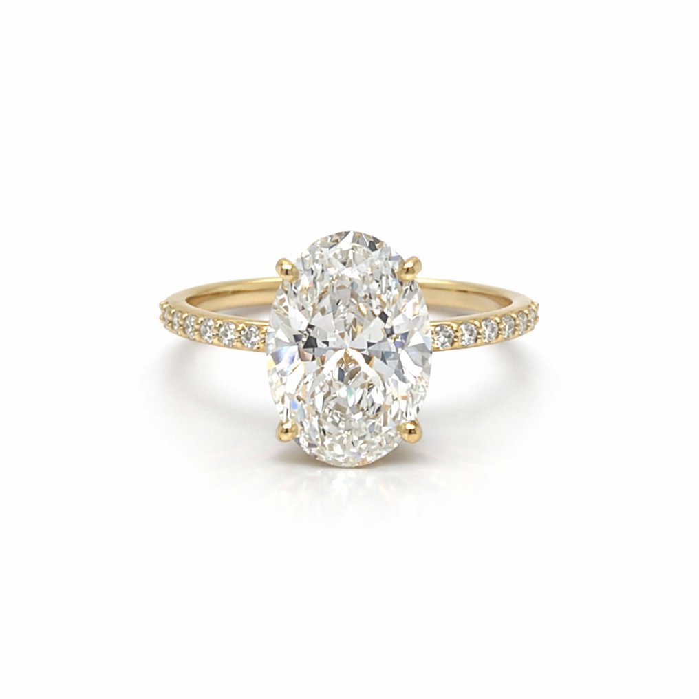 Δαχτυλίδι - 14 καράτια Κίτρινο χρυσό -  3.07ct. tw. Διαμάντι (Εργαστηριακής καλλιέργειας) - Διαμάντι #1.0