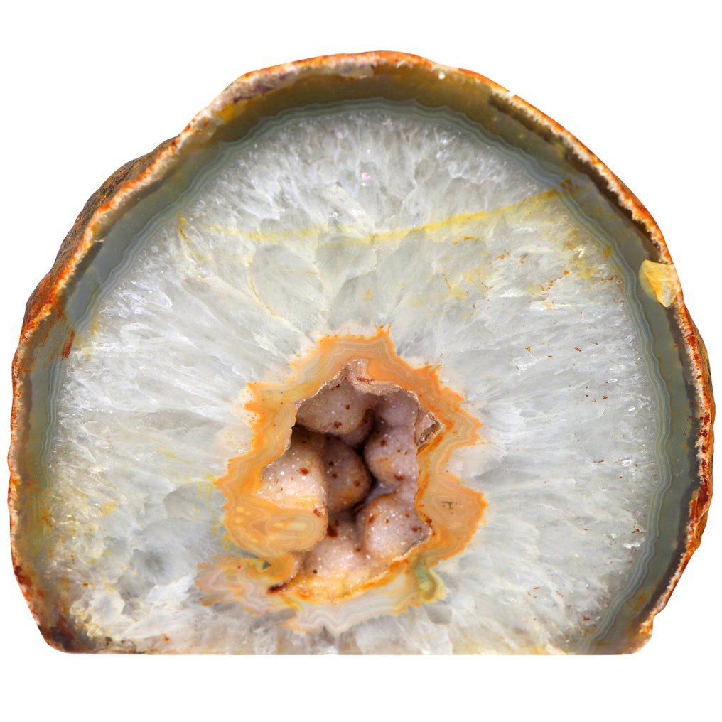 无底价 - XL 桃色玛瑙 - 18x17x10 厘米 晶球- 4.1 kg #1.0