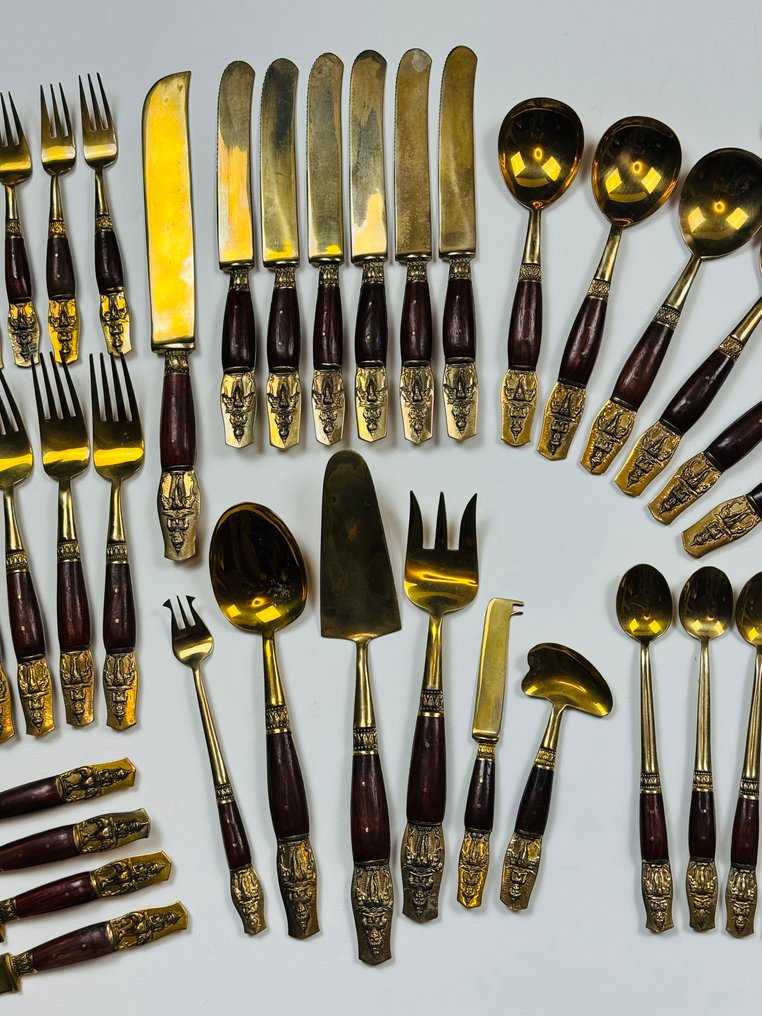 Ikalco - 餐具套装 (73) - 木, 黄铜色 #2.1