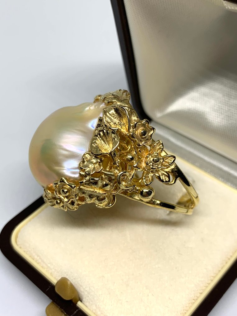 Pérola - Prata - Anel - Perla barocca #1.0