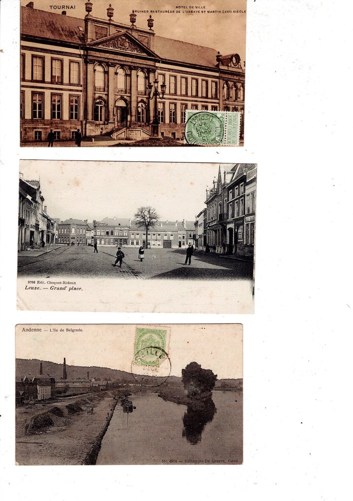 比利時 - 城市和景觀, 城堡和紀念碑, 橋樑, 教堂 - 布鲁塞尔；布鲁日；迪南；纳穆尔；图尔内；乌伊；列日；佩鲁韦尔兹；贝鲁伊尔；雷穆沙姆；赫隆；雷穆沙姆 - 明信片 (257) - 1900-1935 #1.0