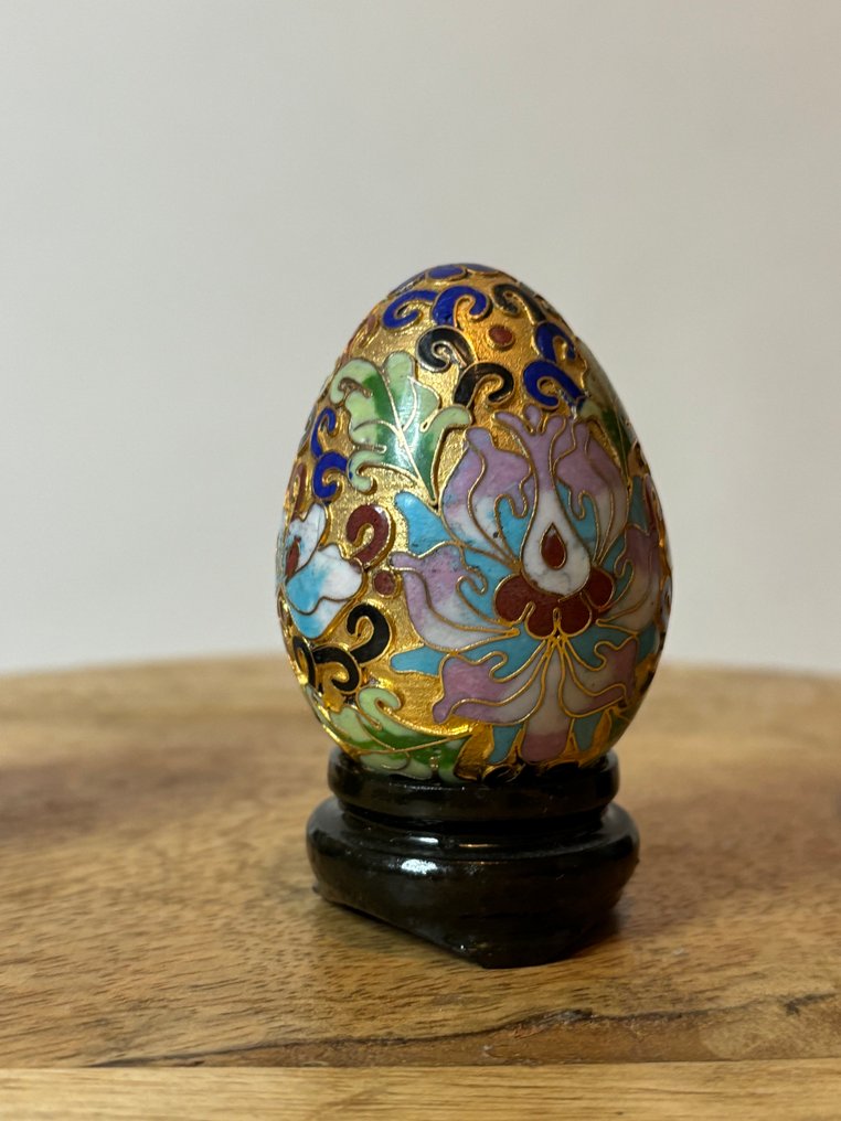 Figur - Cloisonné Eier  (3) - Emalj, Metall, Koppar #1.0