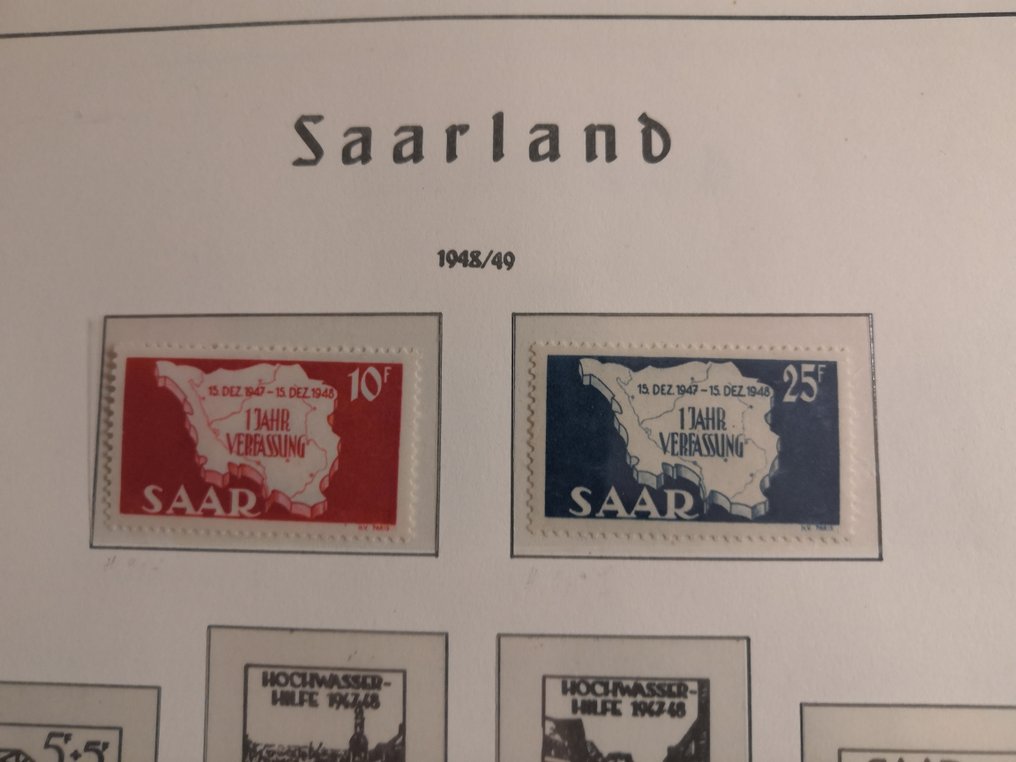 萨尔 1947/1959 - 丰富的 / MNH 部分收藏，整理在表格纸上 #4.3