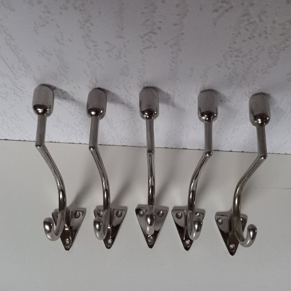 amsterdamse school - Set of coat hooks (5) - Stainless steel #3.2