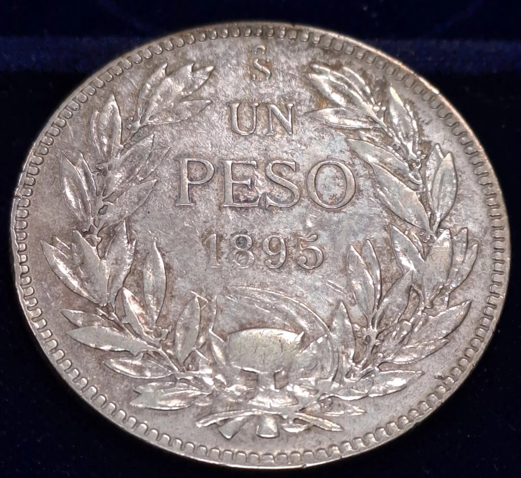 智利. 1 Peso 1895 Santiago  (没有保留价) #1.0