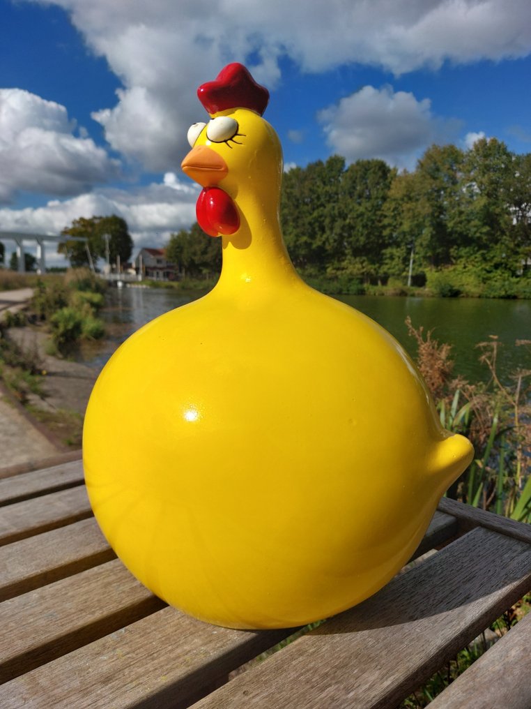 Statua, funny purple  balloon chicken - 40 cm - polyresin #1.0