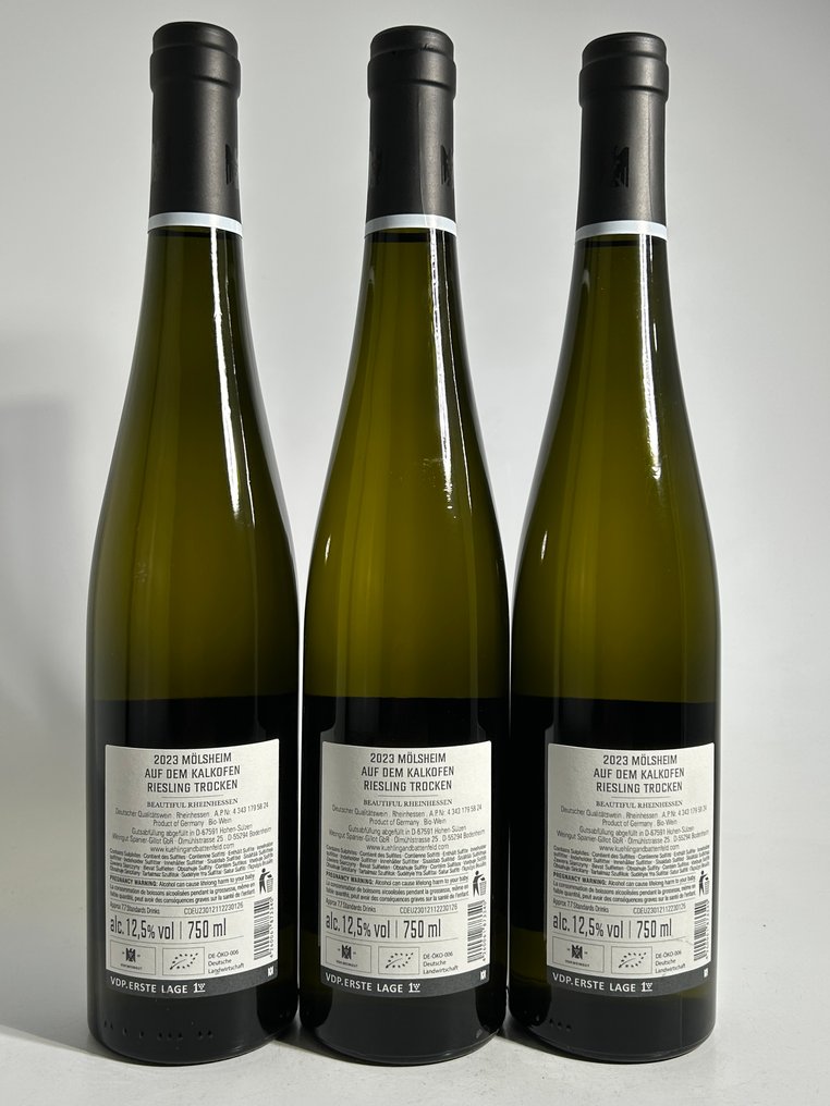 2023 Weingut Battenfeld Spanier - Möhlsheim Riesling 1ºGW 'Auf dem Kalkofen' - Rheinhessen Erstes Gewächs - 3 Flaskor (0,75L) #3.2