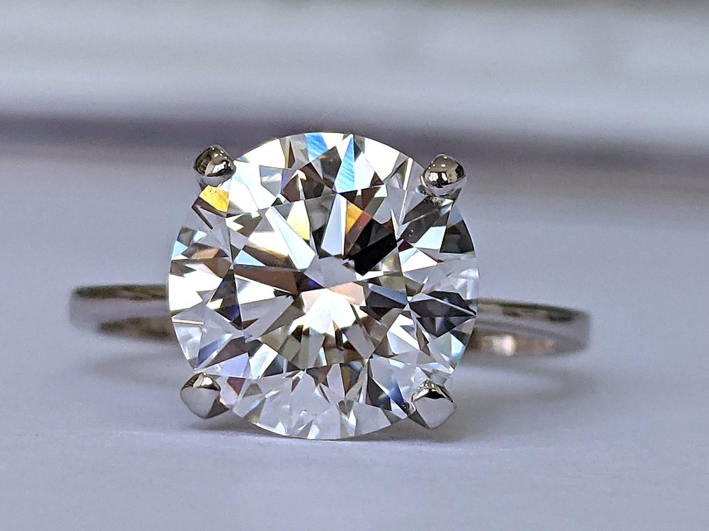 χωρίς τιμή ασφαλείας - Δαχτυλίδι - 18 καράτια Λευκός χρυσός -  5.08ct. tw. Διαμάντι (Εργαστηριακής καλλιέργειας) - E VVS2 IGI Πιστοποιημένο #1.0