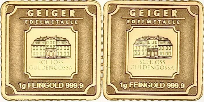 2 gramas - Ouro .999 - Geiger Edelmetalle, Germany - Com certificado #2.1