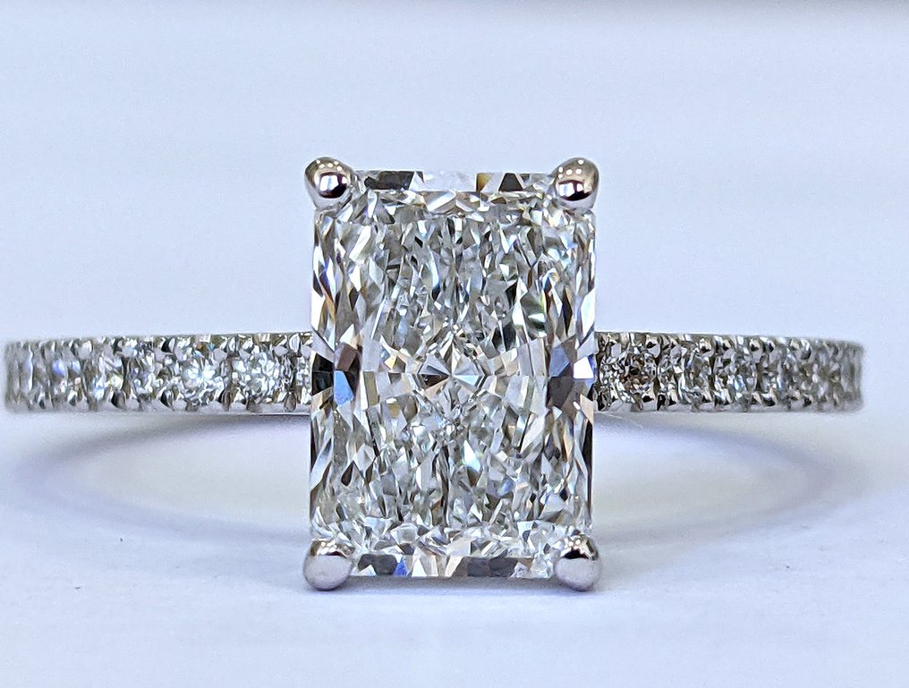 沒有保留價 - 戒指 - 18 克拉 白金 -  2.21ct. tw. 鉆石 (實驗室培育) - 鉆石 - E VVS2 免疫球蛋白G #1.0