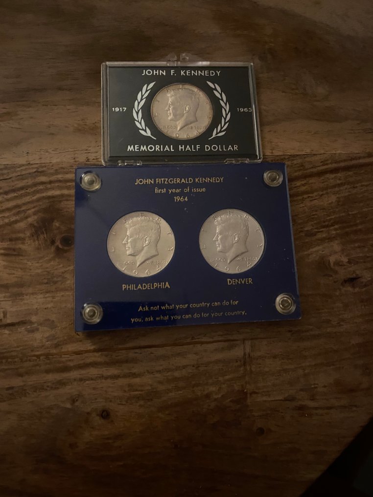 Ηνωμένες Πολιτείες. Half Dollar 1964 Kennedy (3 munten)  (χωρίς τιμή ασφαλείας) #1.0