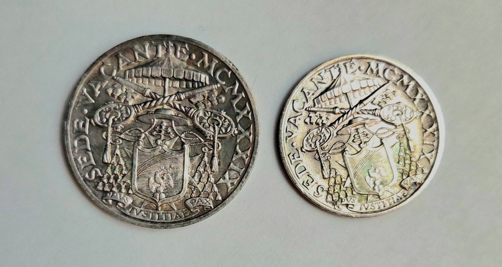 教廷. Sede Vacante. 10 y 5 liras 1939  (没有保留价) #3.2