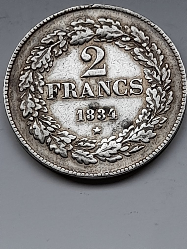 Belgien. Leopold I.. 2 Francs 1834 position B #2.1