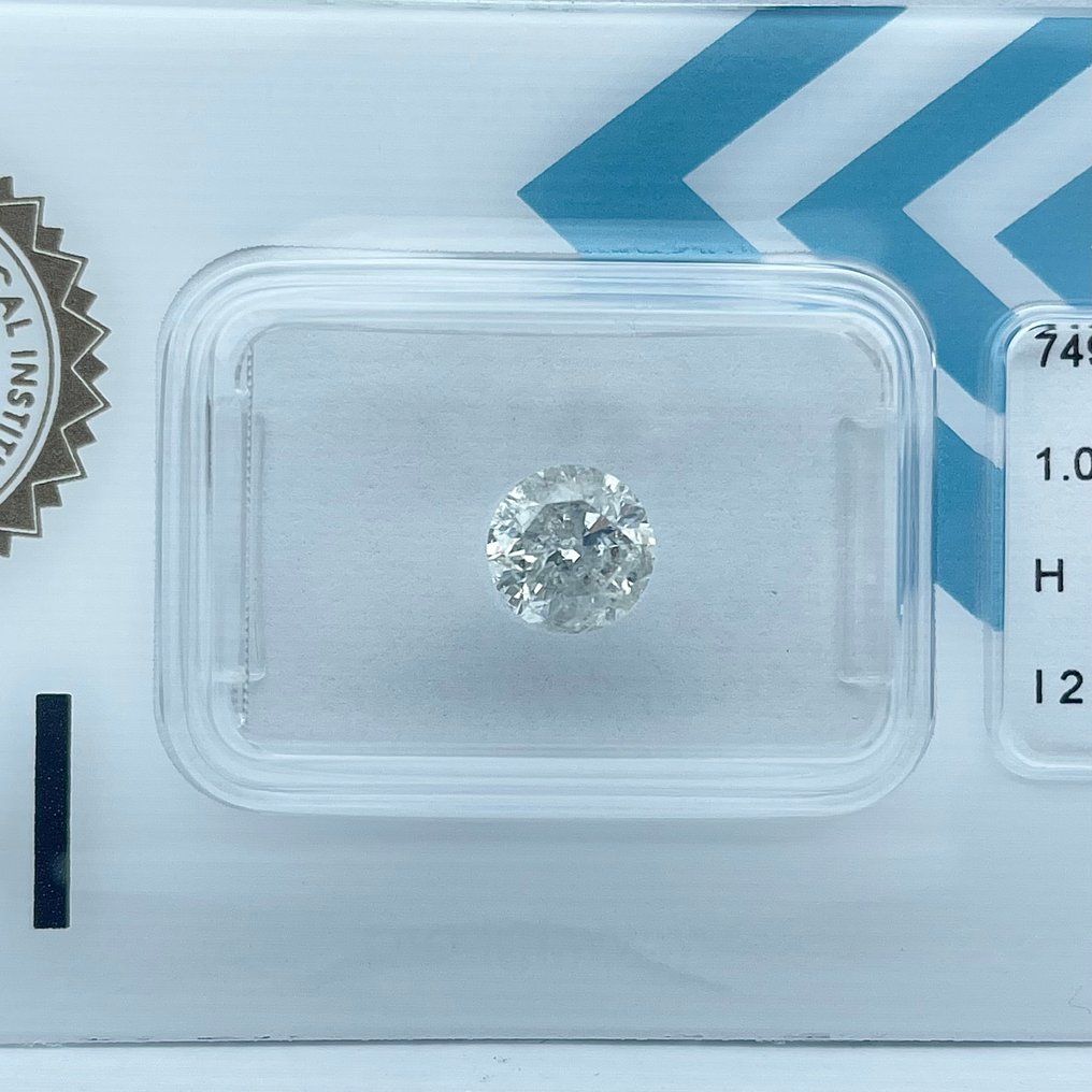 没有保留价 - 1 pcs 钻石  (天然)  - 1.01 ct - 圆形 - H - I2 内含二级 - 国际宝石研究院（IGI） #1.0
