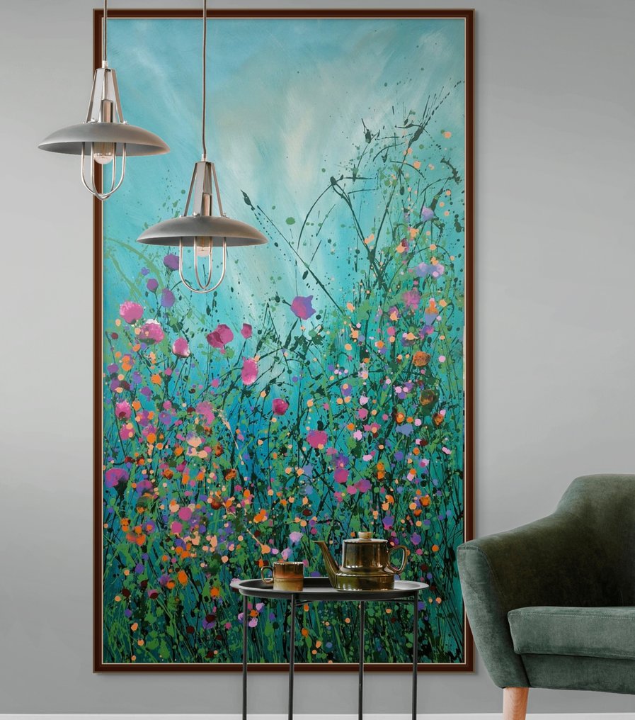 Irina Morisch - ready to hang abstract floral artwork- - Emerald forest Nr.21- XXL- #1.0