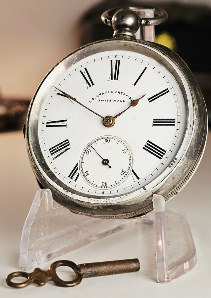 J.G. Graves Sheffield - Key puller pocket watch - 248568 - 1850-1900 #1.0