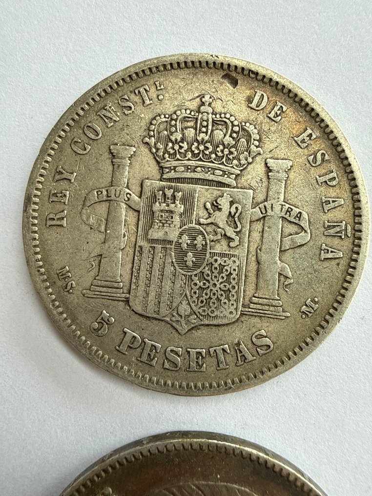 西班牙. 阿方索十二世. 5 Pesetas 1882-1883-1884  (没有保留价) #2.1