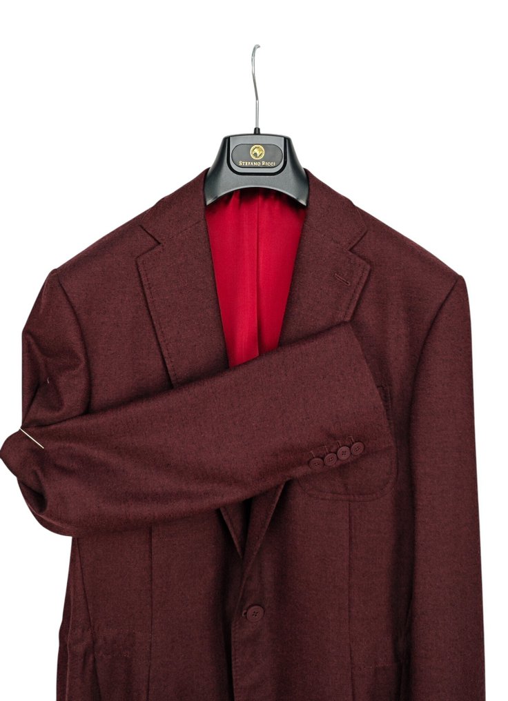 STEFANO RICCI RRP 9000€ Burgundy Jacket Coat 100% Cashmere Lined Silk - 50 IT - 西装外套 - 带标签的新品 #3.2