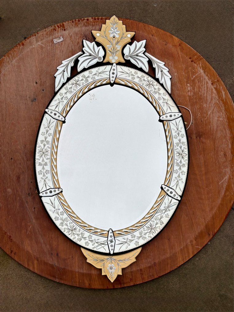 Specchio - Vetro di Murano - Specchio Veneziano Ovale #1.0