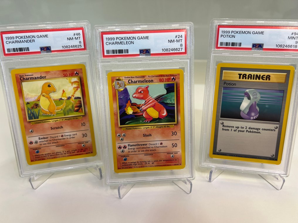 Pokémon - 3 Graded card - PSA 9 - WOTC #1.0